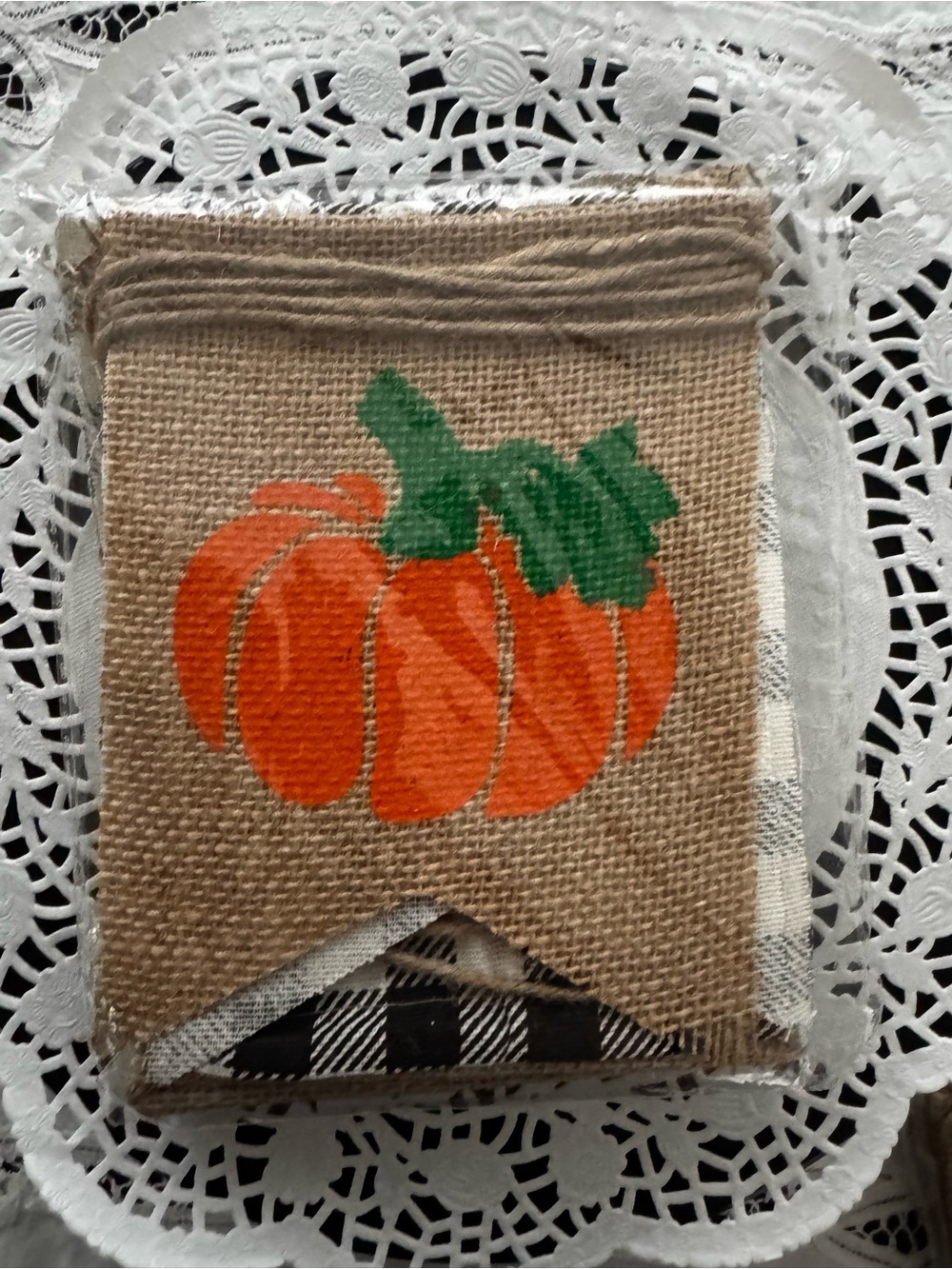 Thankful Burlap Banner - Orange Pumpkin Thankful Garland 2 pcs NWT - Picture 3 of 5